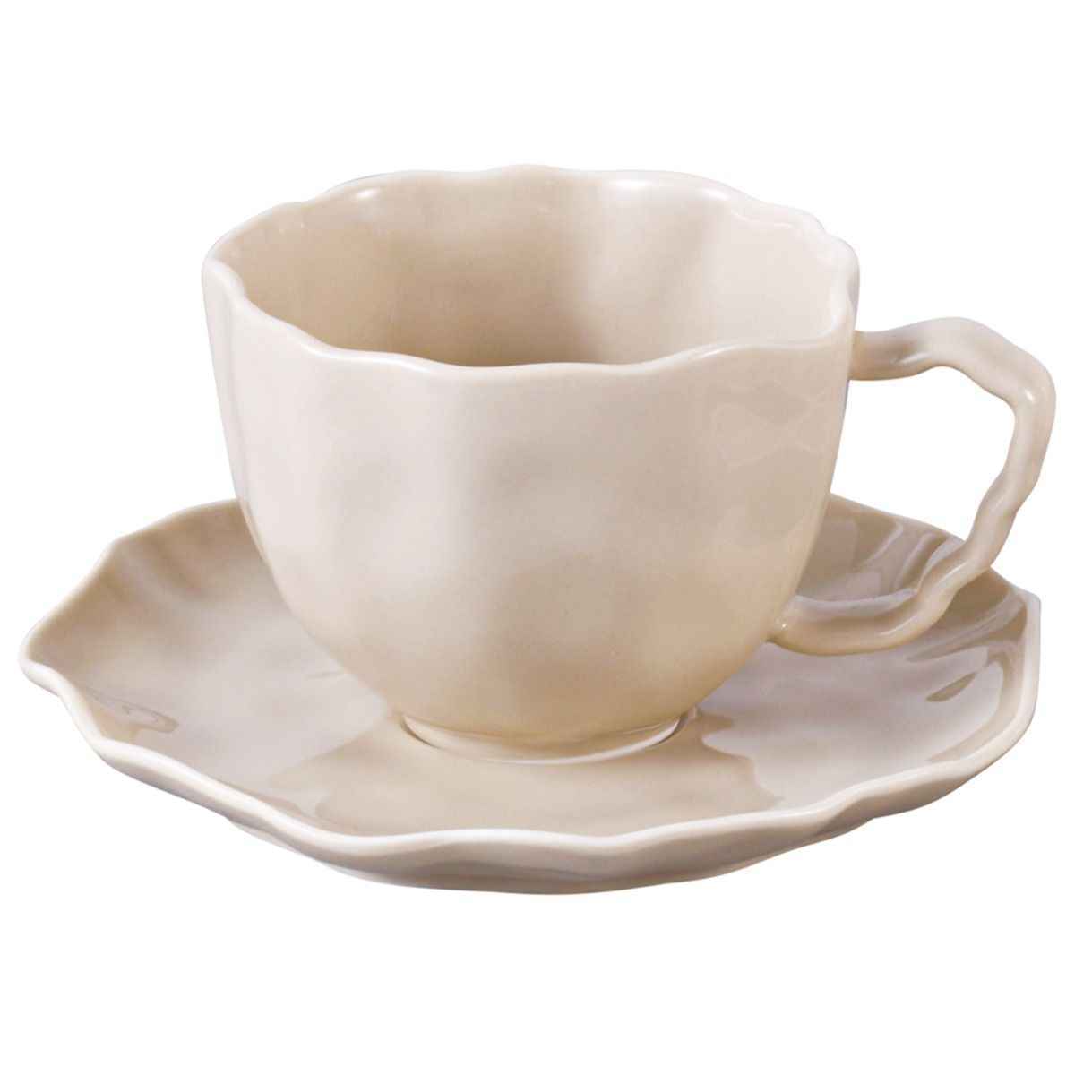 Bricard Angles Espressoset - 12-delig - Taupe - 125ml - Porselein - Kleine Koffiekopjes