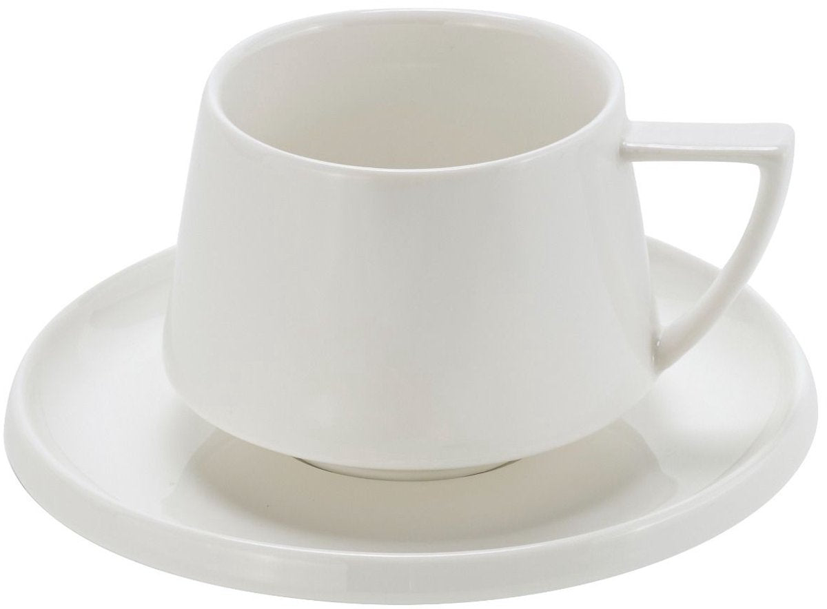 Bricard Bellon Koffieset - 12-delig - Wit - 225ml - Porselein - Koffiekopjes