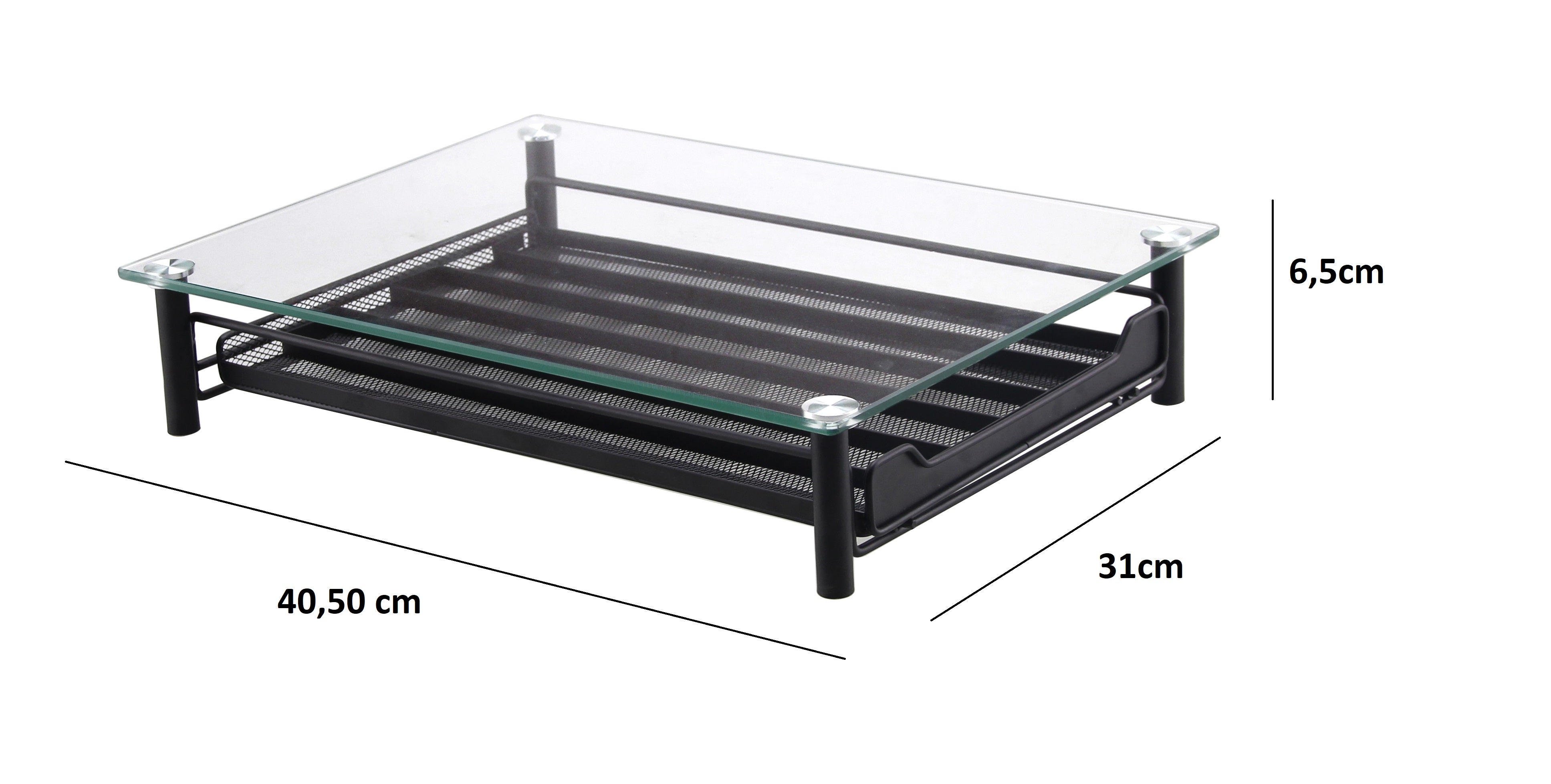 Cheffinger Glazen Capsule Houder met Lade - 60 Cups - Espresso Koffie Pad en Cups Houder - Glas en RVS - Zwart