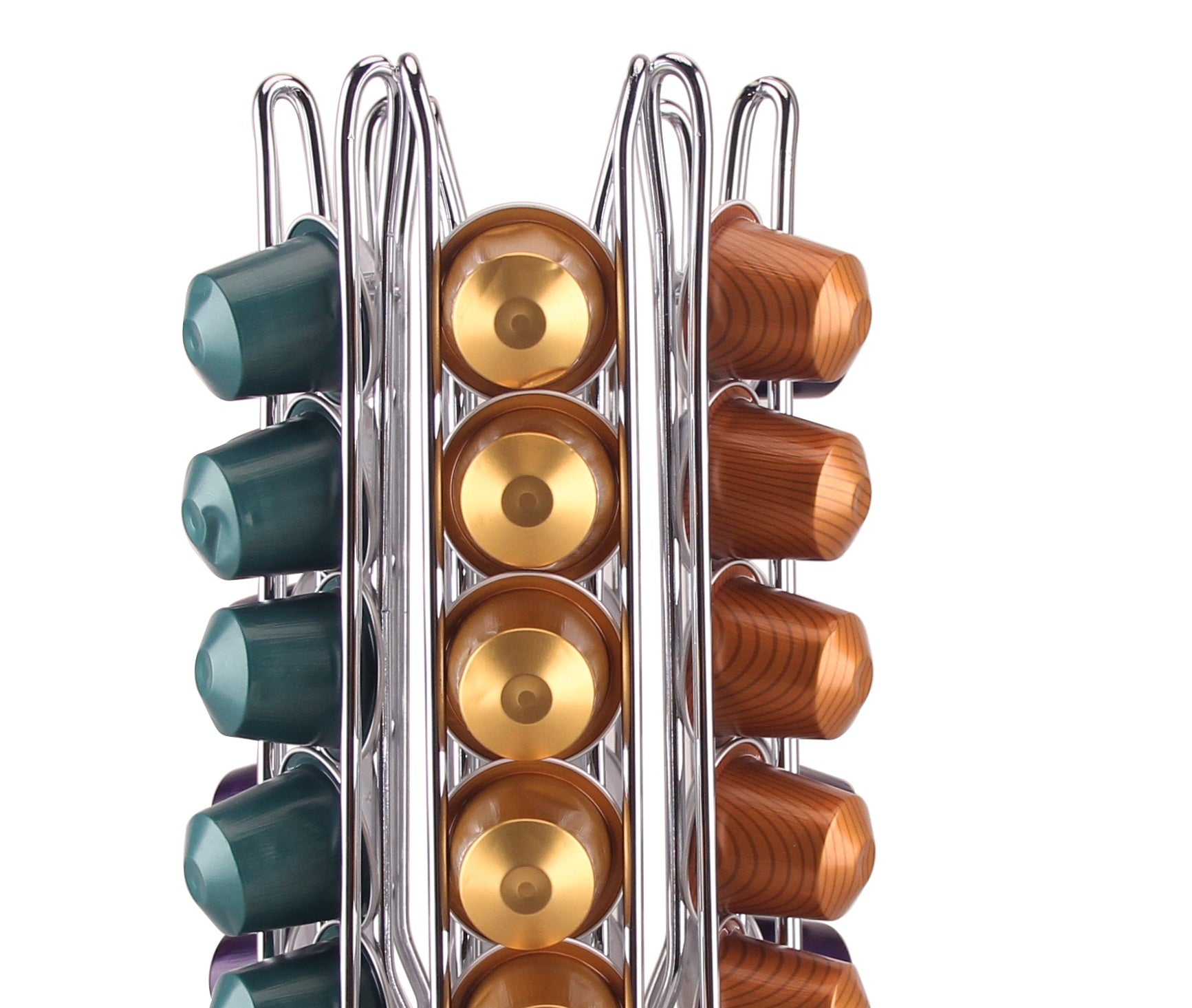 Cheffinger Nespresso Capsulehouder - 360° draaibaar - 48 Cups - Cuphouder - Koffiecups Houder - Zilver