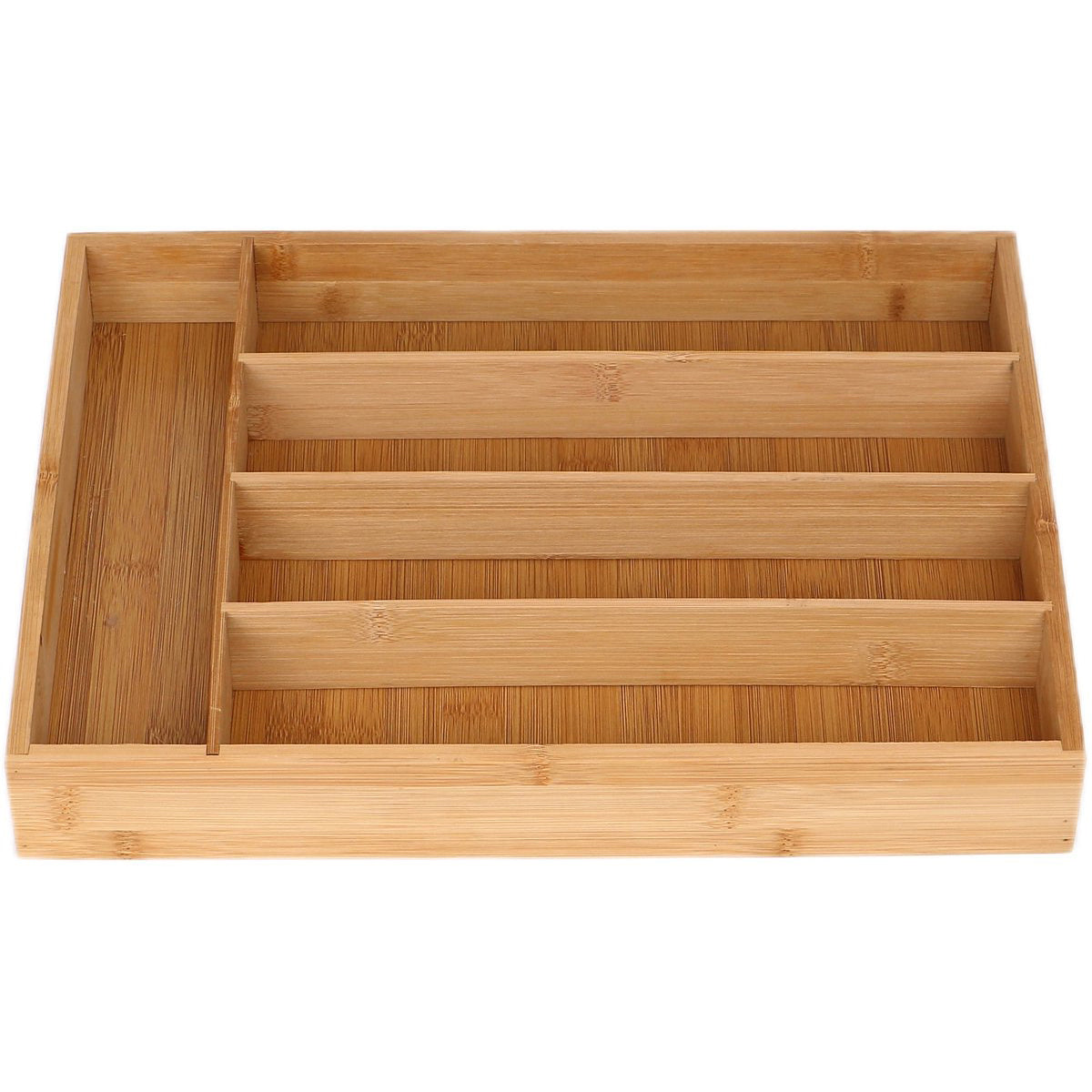 Clever Cutlery Tray - Bamboo - 35x25x5cm - 5 Compartments - Cutlery Drawer