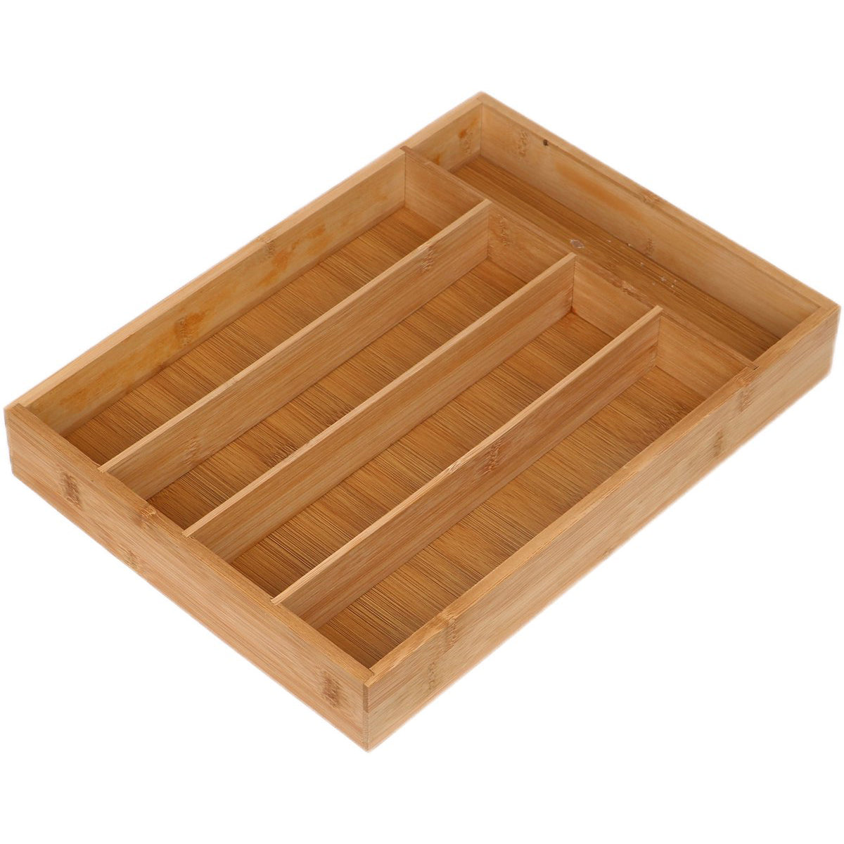 Clever Cutlery Tray - Bamboo - 35x25x5cm - 5 Compartments - Cutlery Drawer