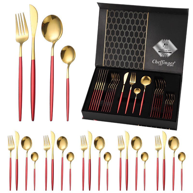 Cheffinger Besteckset - 24-teilig - Für 6 Personen 