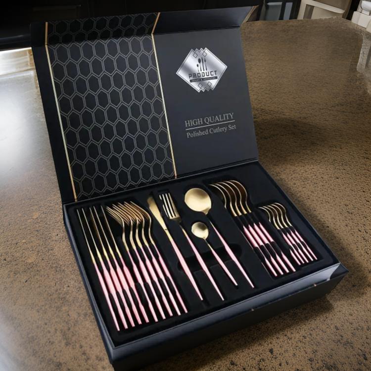 Clever Cutlery Set - 24-piece - Gold/Pink - For 6 Persons 