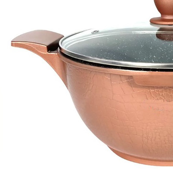 Cheffinger Pannenset - Crocodile Line - 6-delig - 20, 24 & 28cm - Brons - TEKZEN