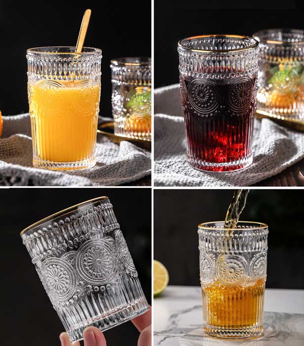 Cheffinger Drinkglazen - Set van 4 - Waterglazen - 300ml - Sapglazen - TEKZEN