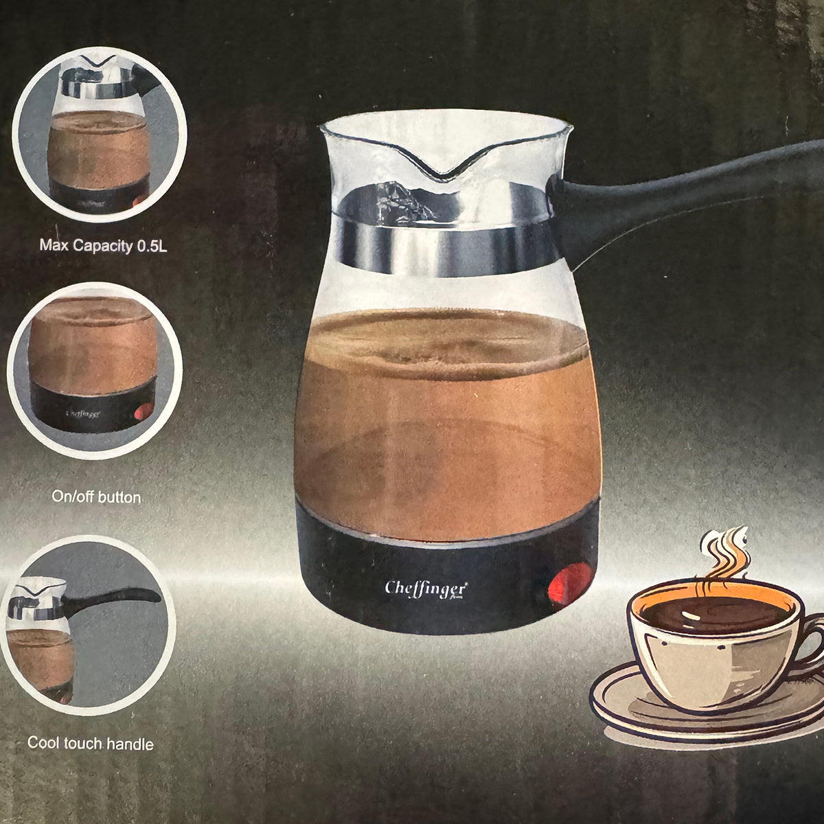 Cheffinger Electric Turkish Coffee Maker - Turkish Coffee - Türk Kahvesi