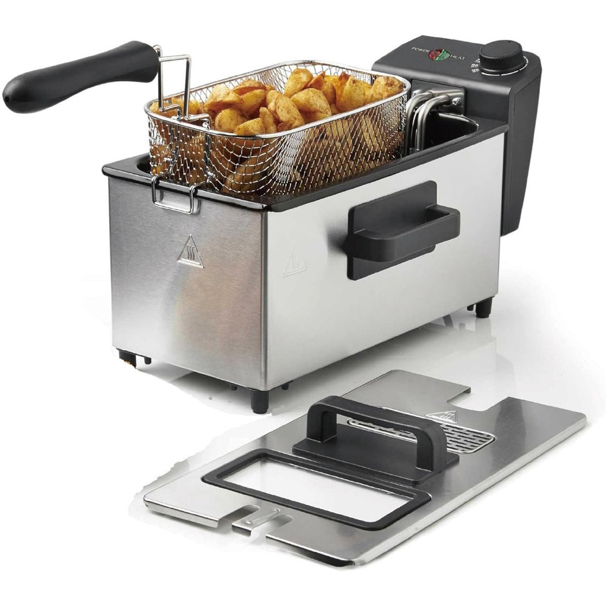 Cheffinger Friteuse - 3L - RVS - 2000W - Met Kijkvenster & Uitneembare Frituurmand - Frituurpan