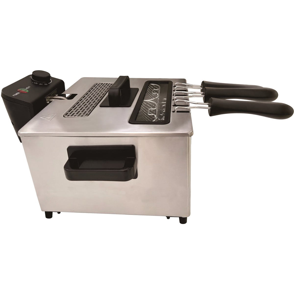 Cheffinger Friteuse - 5L - RVS - 2000W - Met Kijkvenster & 3 Uitneembare Frituurmand - Frituurpan