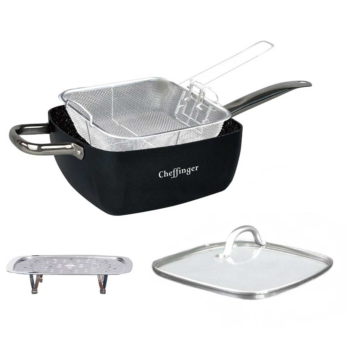 Cheffinger Frituurpan met Deksel frituurpannen