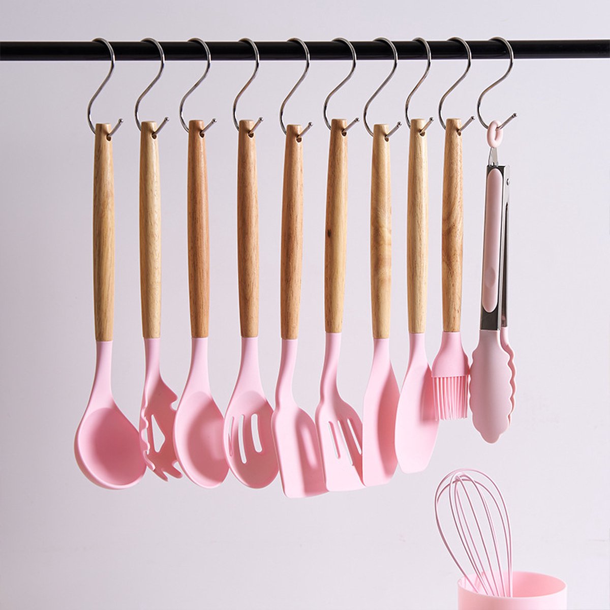 Cheffinger Kookgerei Set met Houder - 12-delig - Keukengerei Set