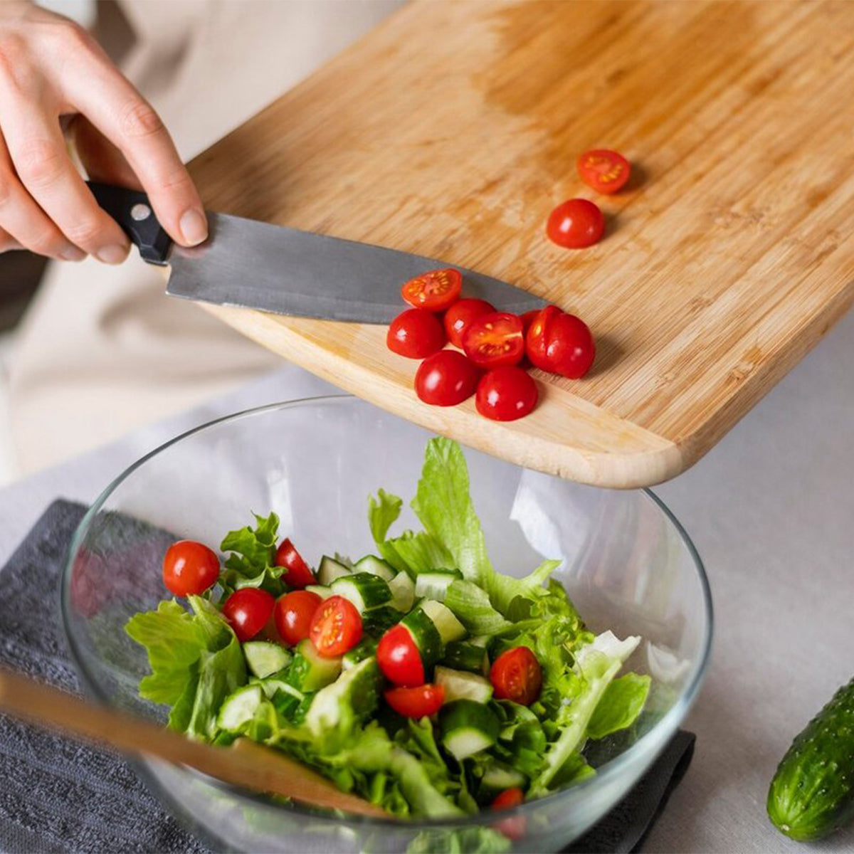 Cheffinger Saladeset - 4-delig - Bamboe