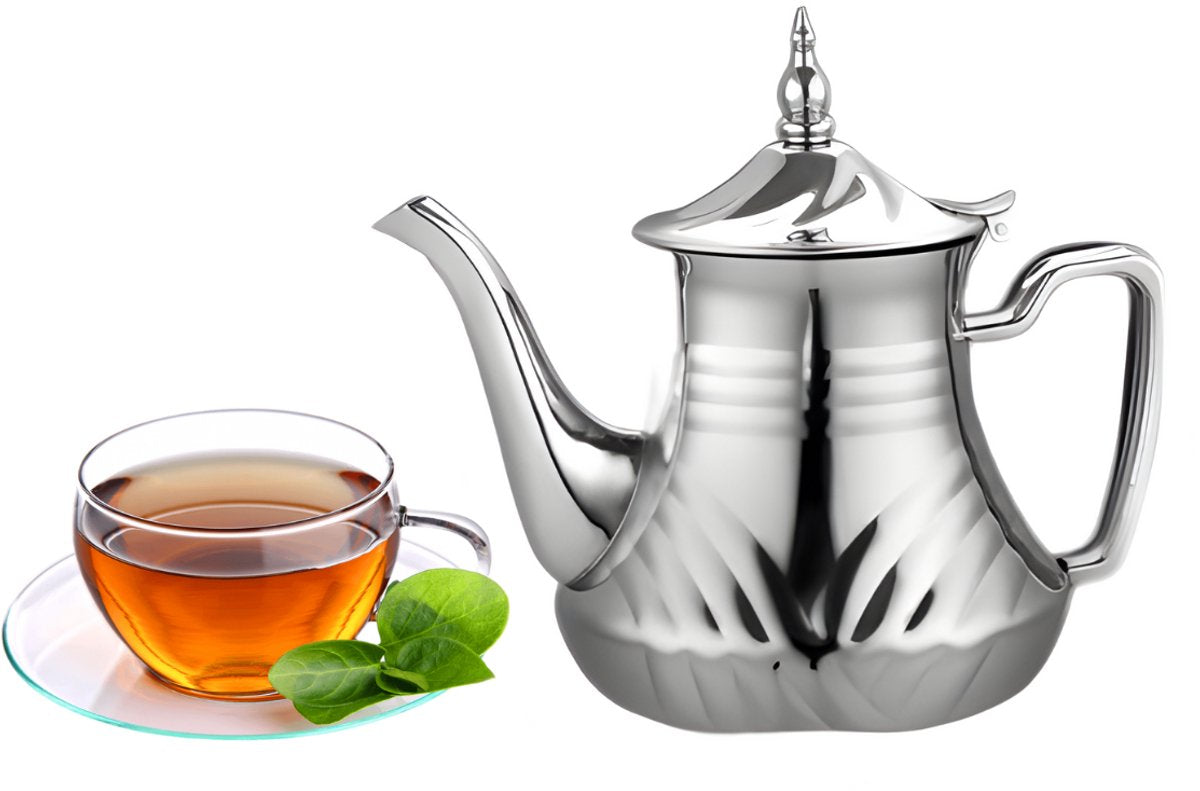 Cheffinger Teekanne Silber – 1 Liter – Türkische und marokkanische Teekannen
