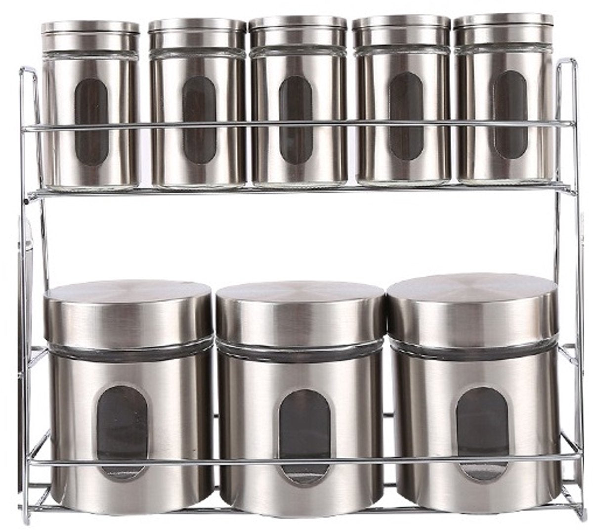 Cheffinger Kruidenrek met 8 Potjes - RVS
