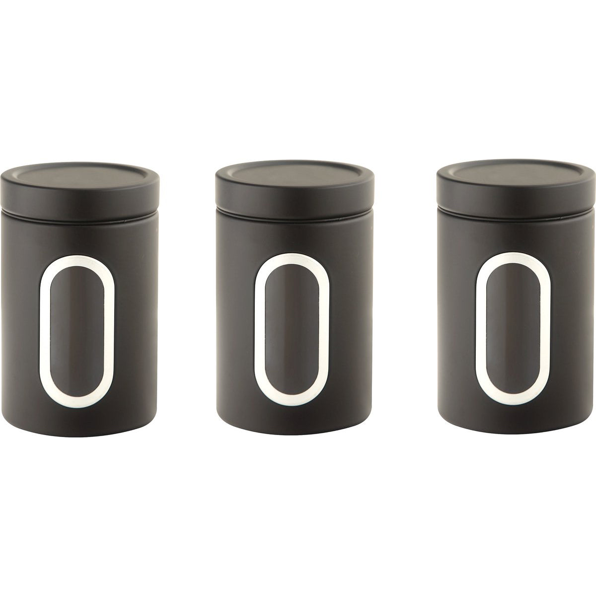 Cheffinger Storage Canisters - Black - Coffee, Tea and Sugar