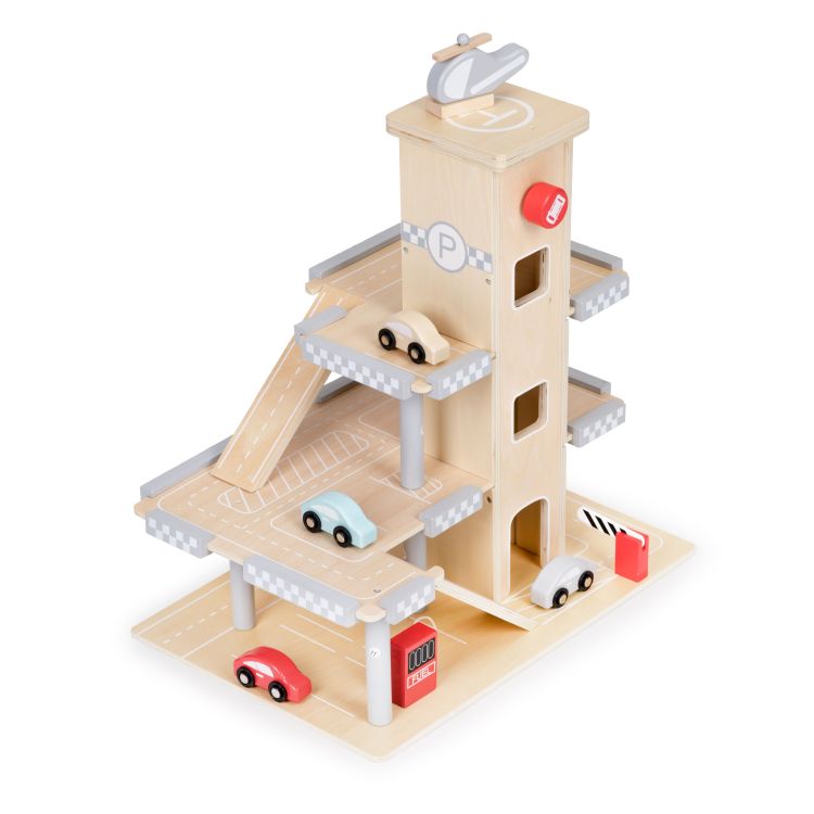 ECOTOYS Houten Parkeergarage - Met Lift, Autobaan & Auto’s – foto 2