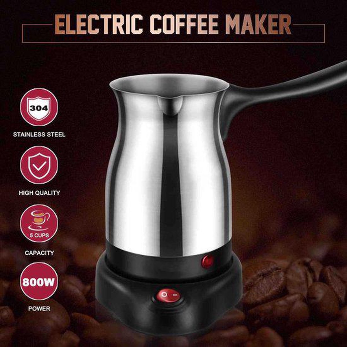 Cheffinger Elektrische Turkse Koffieapparaat- Turkse Koffie - Turkish Coffee - Türk Kahvesi - TEKZEN