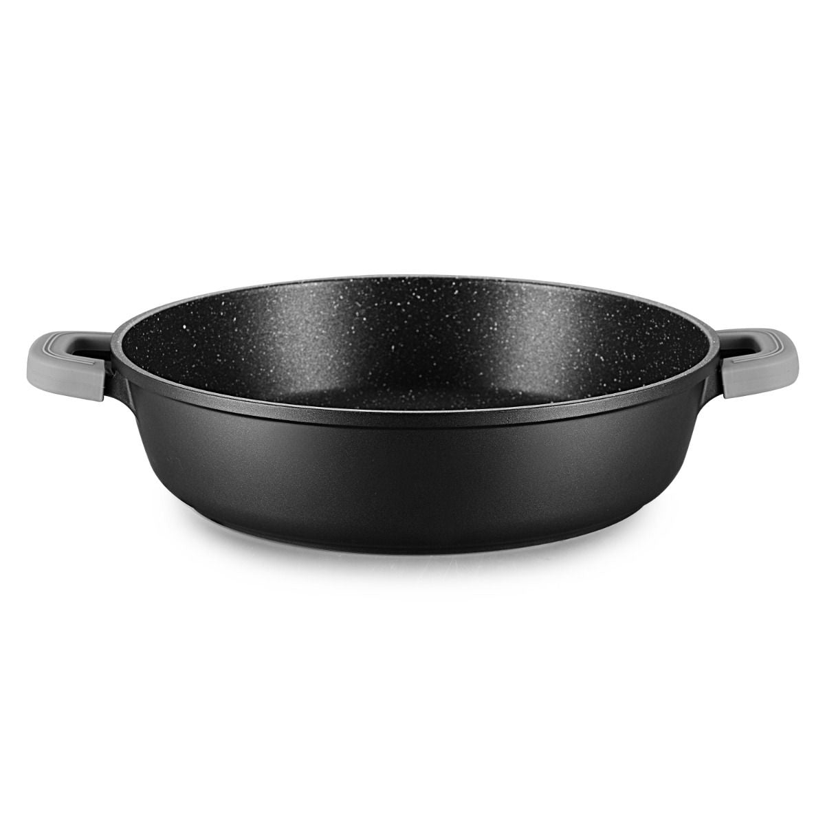Ferveo Omega Lage Braadpan met Deksel - 28cm - Zwart - Inductie
