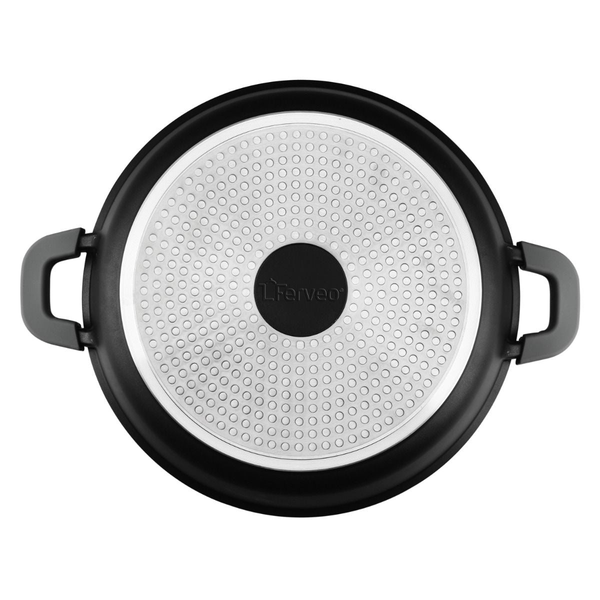 Ferveo Omega Lage Braadpan met Deksel - 24cm - Zwart - Inductie