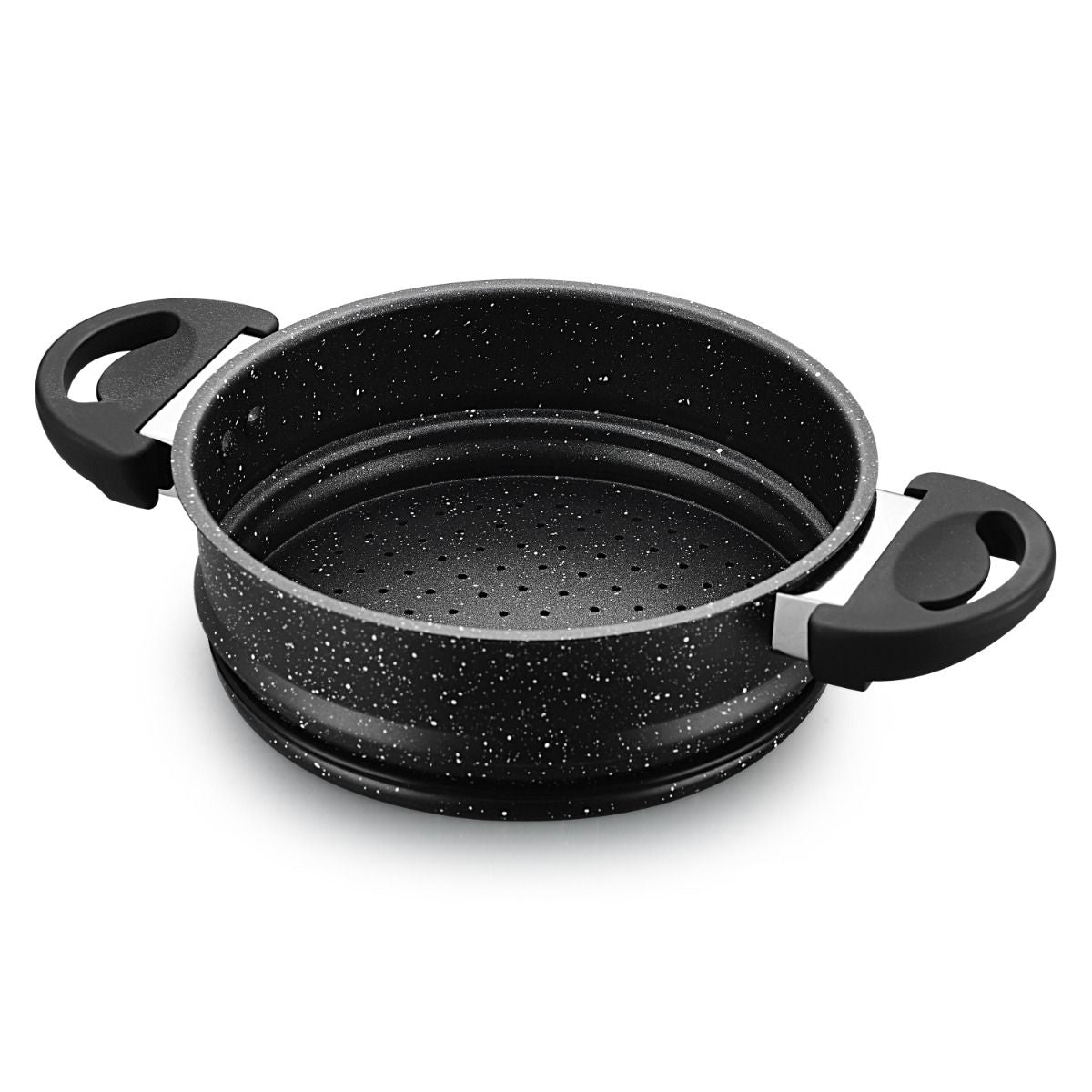 Ferveo Sahra Couscouspfanne - 8,4 Liter - 24 cm - Induktionsgeeignet - Dampfgarer - Schwarz