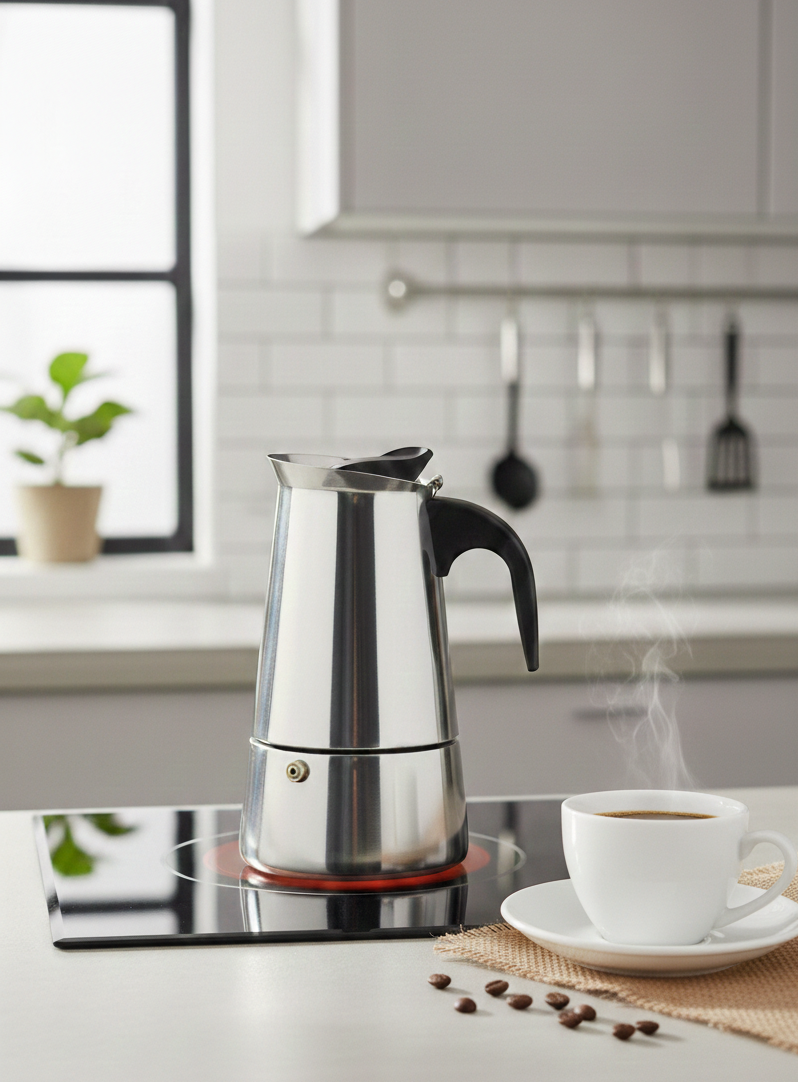 Cheffinger Koffie Percolator - Zilver - 6 Kopjes - Inductie