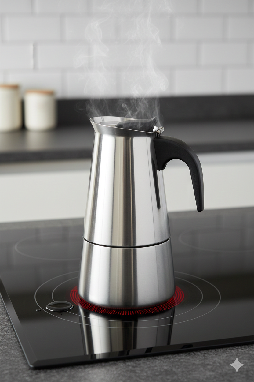 Cheffinger Koffie Percolator - Zilver - 6 Kopjes - Inductie