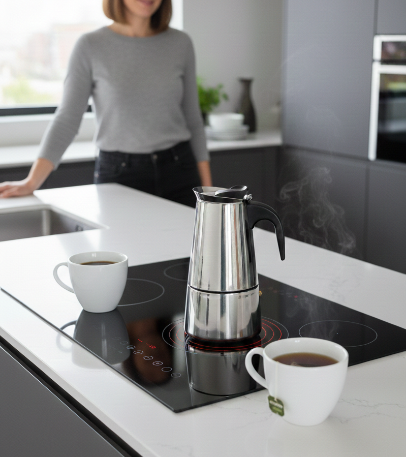 Cheffinger Koffie Percolator - Zilver - 6 Kopjes - Inductie