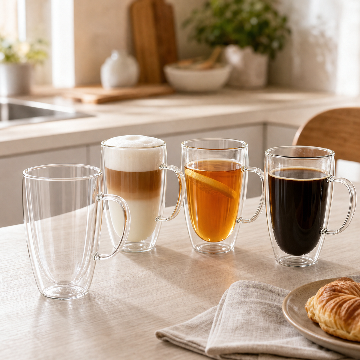 Glozini Dubbelwandige Glazen met Oor glas productafbeelding 3