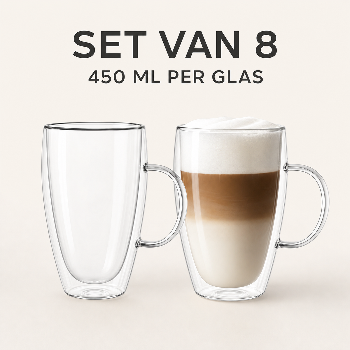 Glozini Dubbelwandige Glazen met Oor glas productafbeelding 4