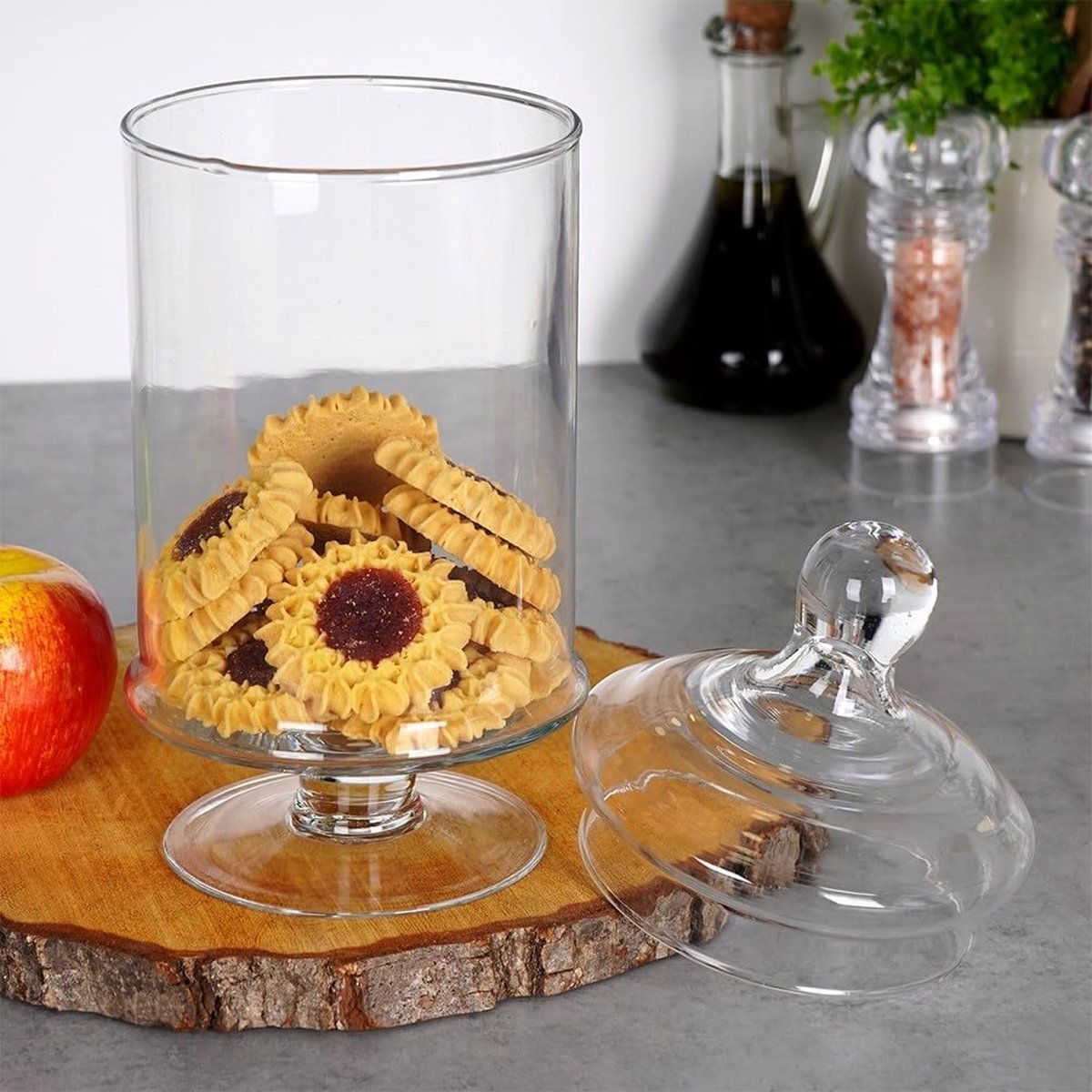 Glozini Glazen Snoeppot op Voet met Deksel - 33cm
