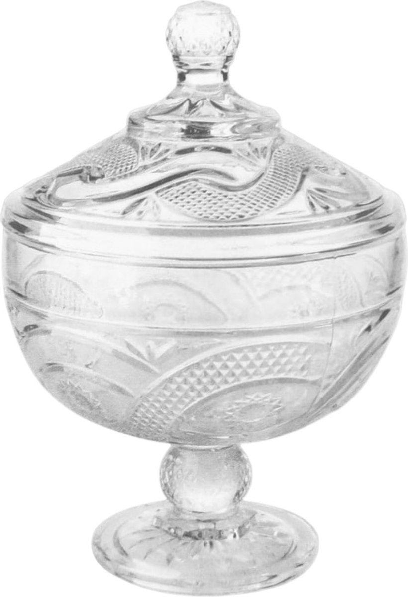 Glozini Bonbonglas - Glas - Mit Deckel - Vorratsglas - Bonbonschale