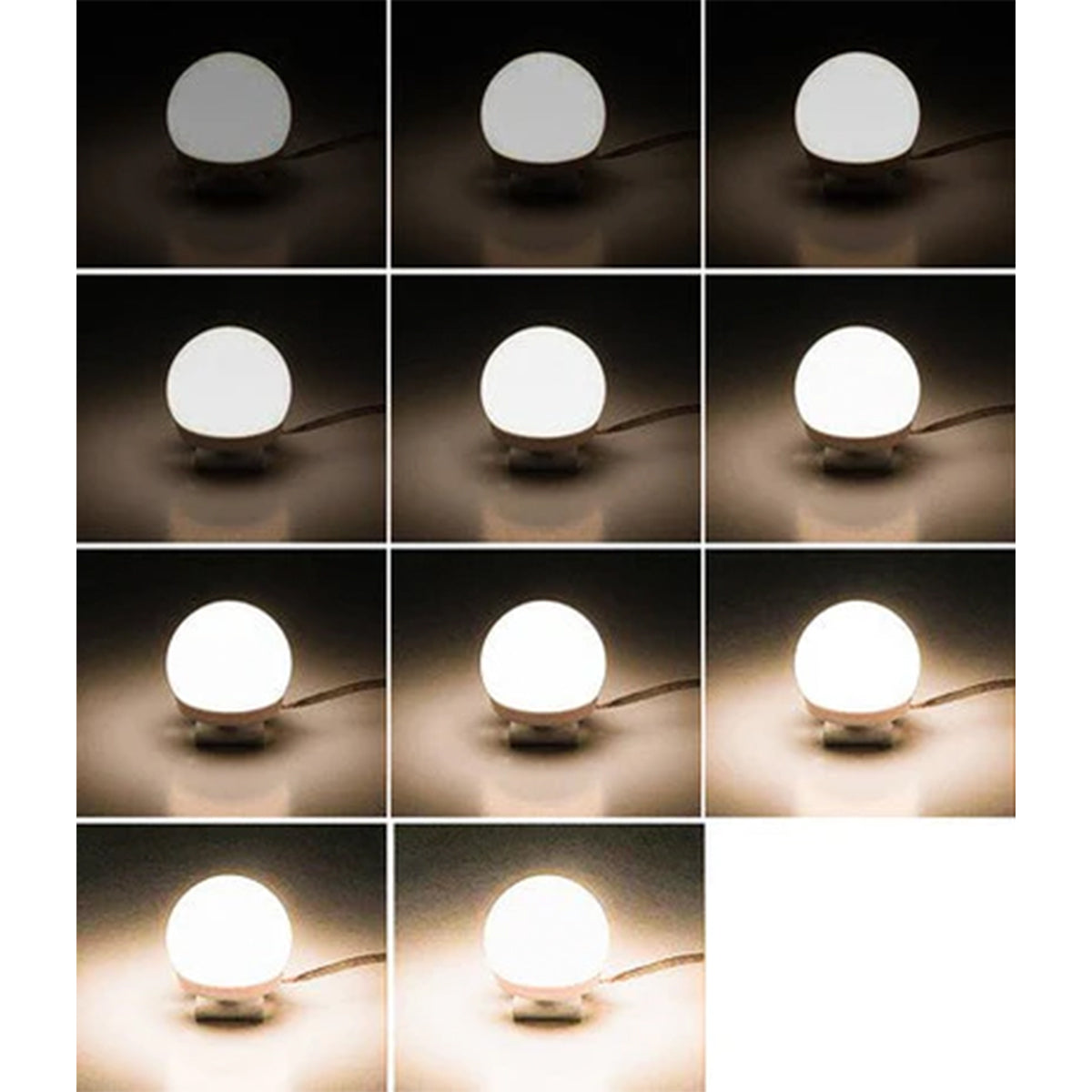 IZOXIS Hollywood Spiegelbeleuchtung - 10 LED Lampen - Dimmbar - Spiegellampen mit 3 Lichtmodi - Inkl. USB Anschluss