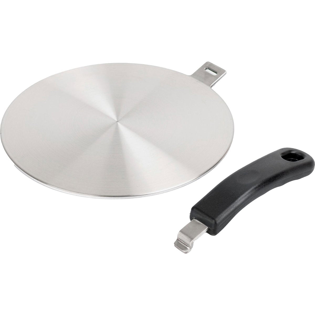 Induktionsadapterplatte Edelstahl 24 CM - Induktionsadapter Induktionsplatte - Abnehmbarer Griff - Induktionsschutz