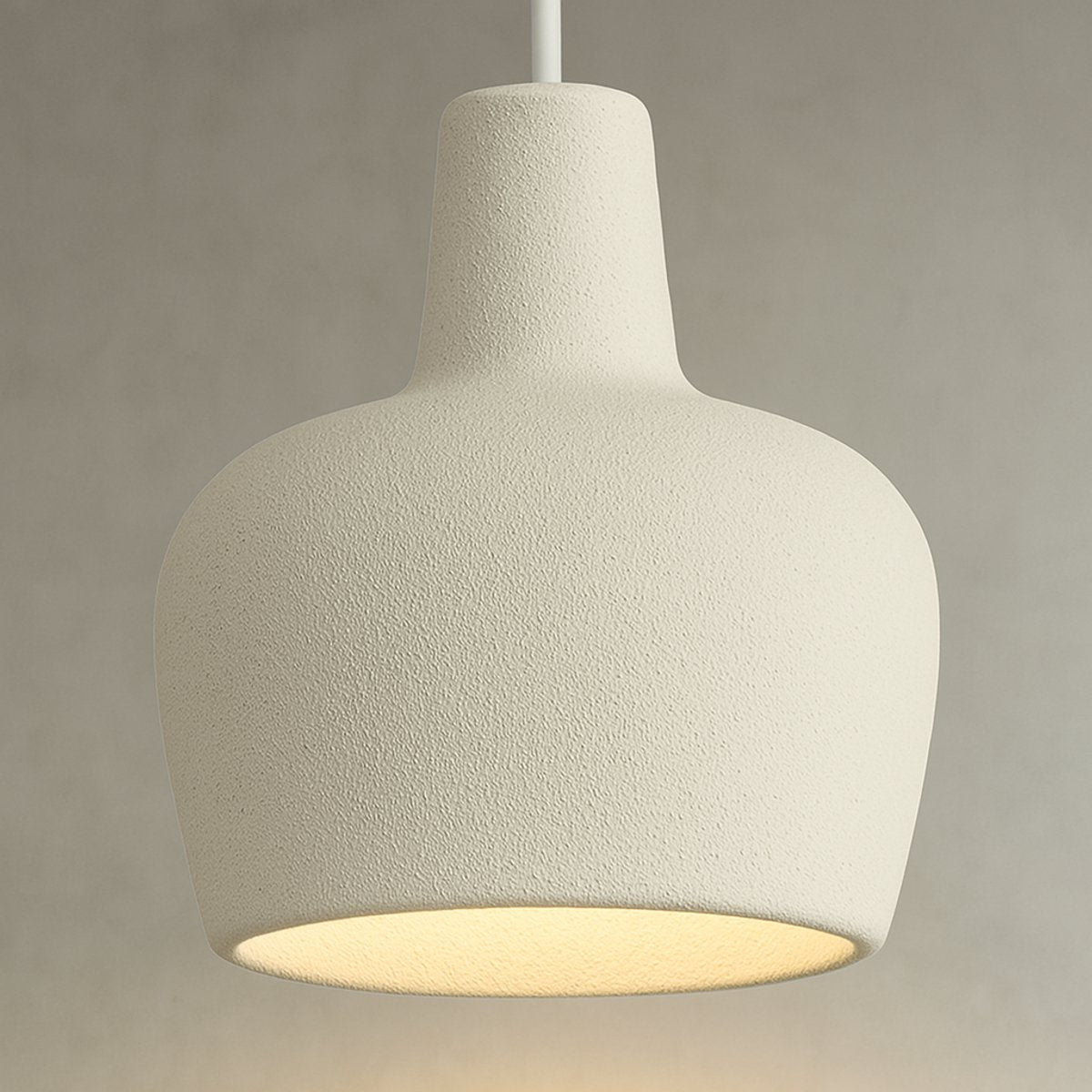 Kadirelli - Pendelleuchte - Deckenlampe Deckenlampe - Wabi Sabi - Japandi Pendelleuchte - 43 CM - Weiß - Schlafzimmerlampe - Esszimmer Pendelleuchte