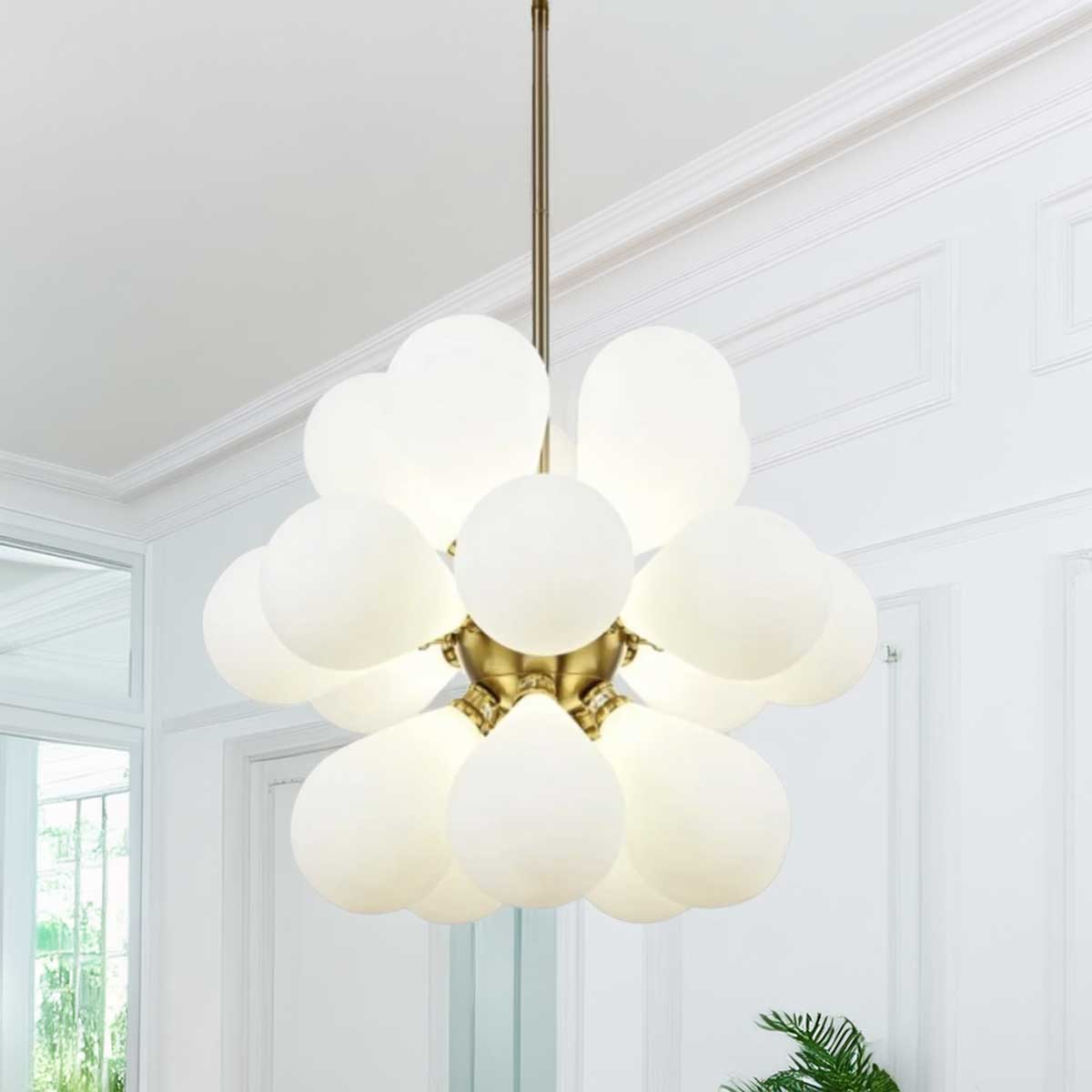 Kadirelli Industrielle Deckenlampe - 18x G9 - 40W - Kronleuchter - Hängelampe - Luxuriöse goldene Lampe