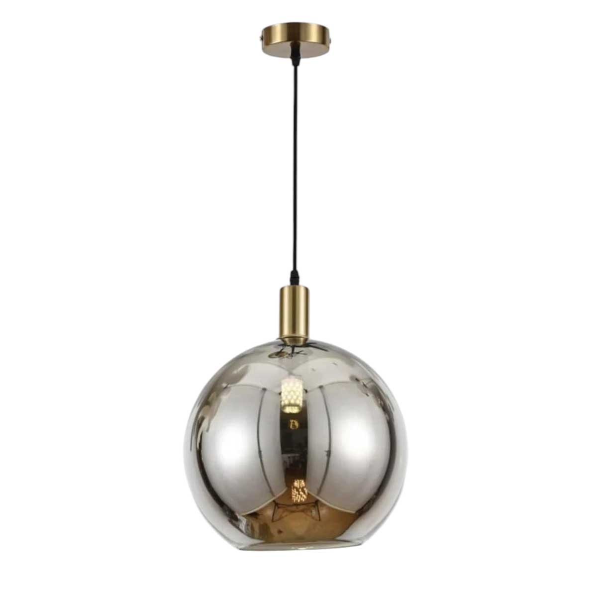 Kadirelli Industrielle Deckenlampe - 1x E27 - 40W - Kronleuchter - Hängelampe - Luxuriöse goldene Lampe geräuchert
