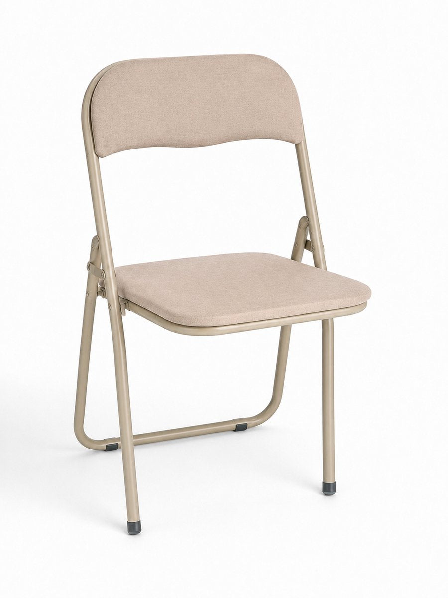 Kadirelli Klapstoel - Beige - Set van 2 - Klapstoelen - Opvouwbare Stoelen met Bekleding