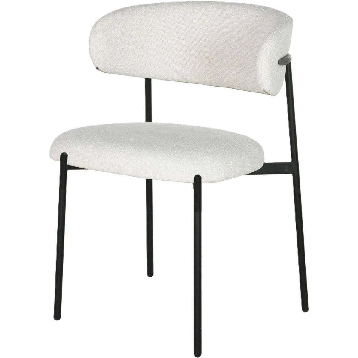 Kadirelli - Eetkamerstoel - Set Van 4 - Off-White - Microfiber Stof - Microvezel - Modern - Japandi
