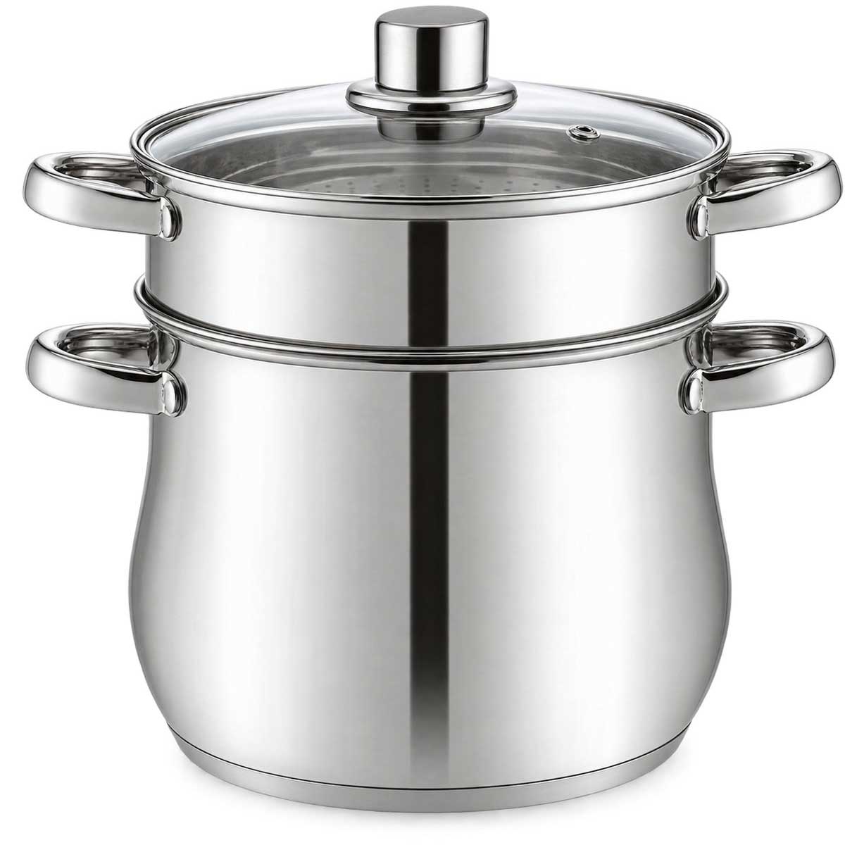 Kadirelli Couscous Pan met Deksel - Ø22cm - 6L - Zilver - RVS - Inductie – foto 1