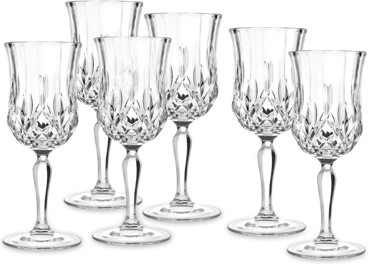 Cinar Luxus Weingläser - 6 Stück - 200ml - Likörglas - Schnapsglas