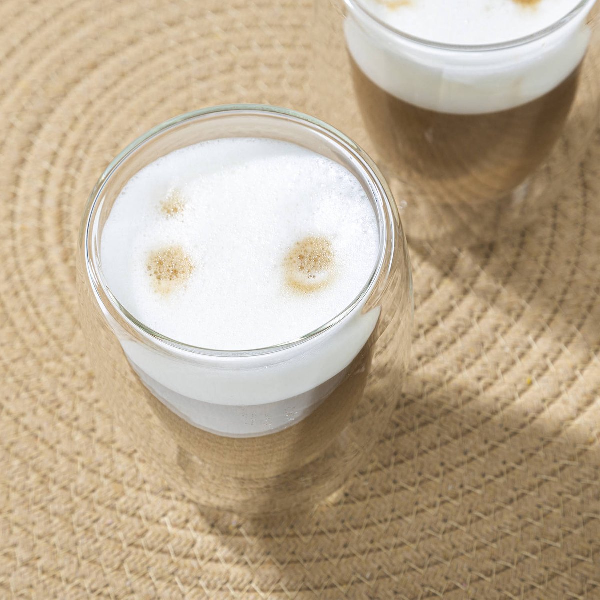 MONOO Dubbelwandige Koffieglazen - 350ml - Set van 2 - Cappuccino Glazen - Latte Macchiato Glazen - TEKZEN