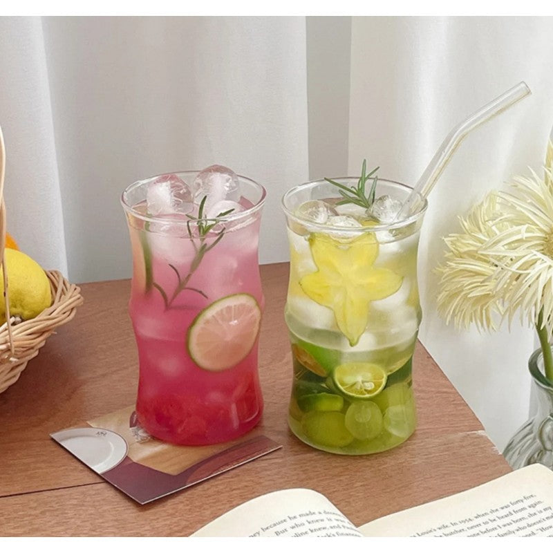 MONOO Gläser mit gewellter Wandung - 2 Stück - 415ml