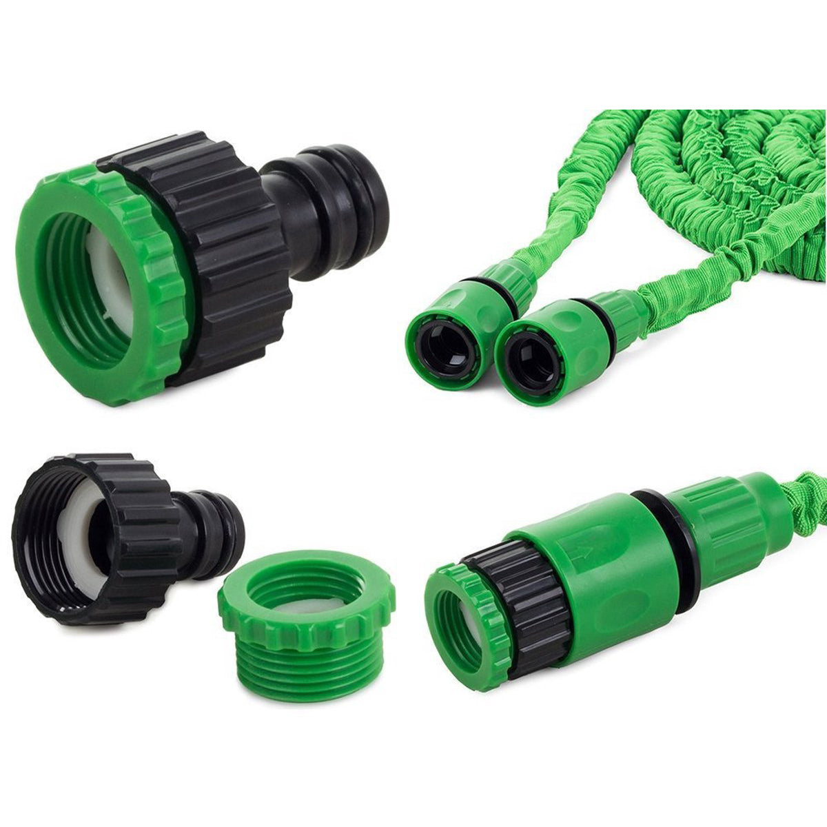 MONOO Flexibler Gartenschlauch und Bewässerung 45 Meter - Gartenbewässerung - Gartensprinkler - Wasserschlauch - 7 Sprühfunktionen