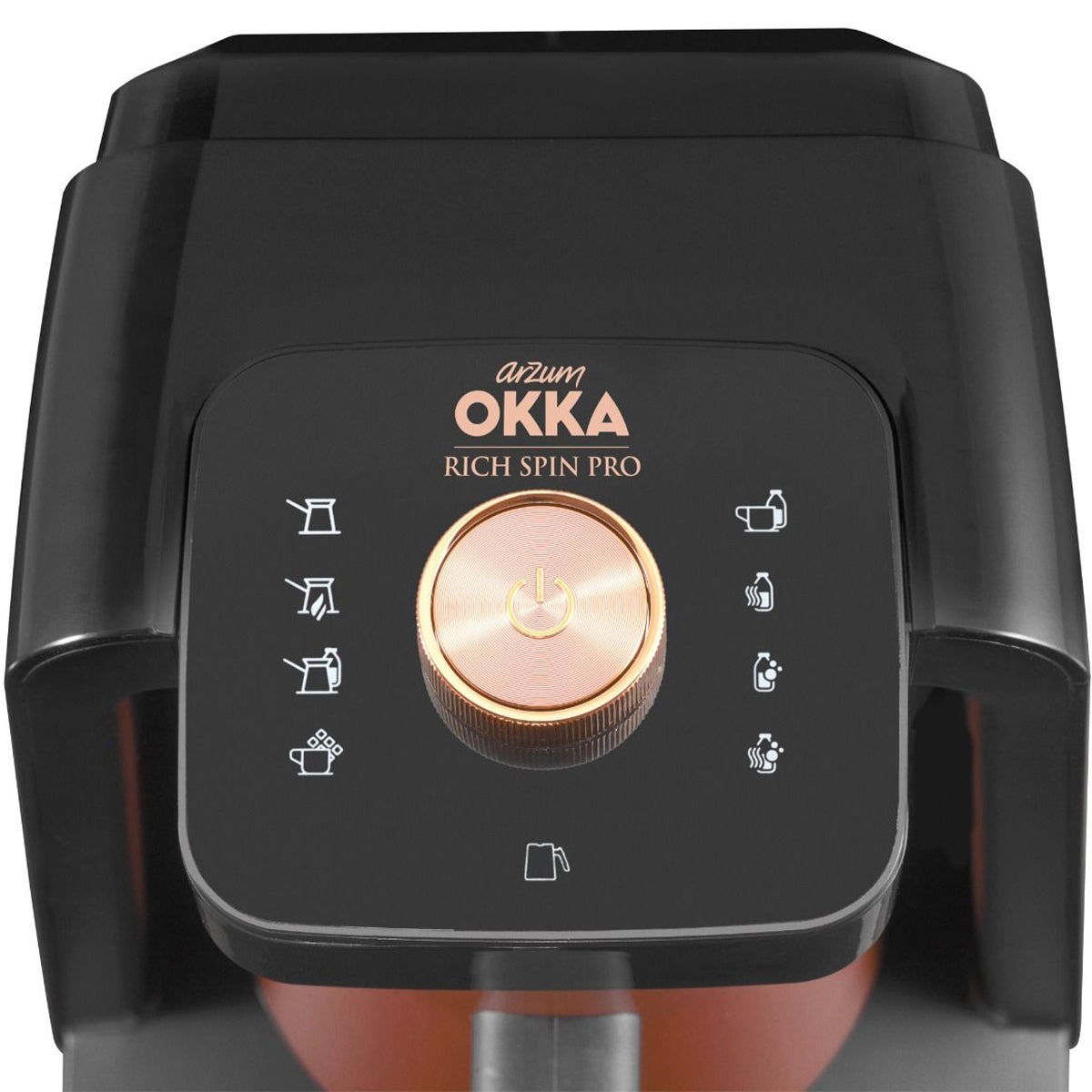 Okka Rich Spin Pro - Black/Copper - Turkish Coffee Maker - Turkish Coffee - Türk Kahvesi - Electric Turkish Coffee Maker 