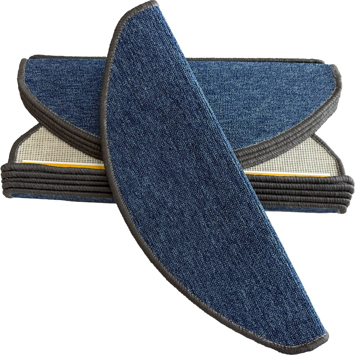 TEKZEN Zelfklevende Trapmatten - Blauw Bouclé - 15 Stuks - 56 x 17 x 3 cm – foto 1