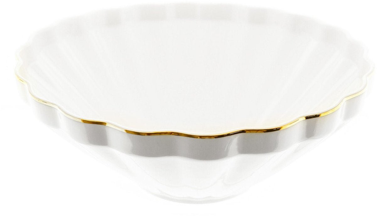 Almina Flores - Porseleinen Serviesset - 27 - delig - Wit/Goud - 6 - Persoons - Dinerset - TEKZEN