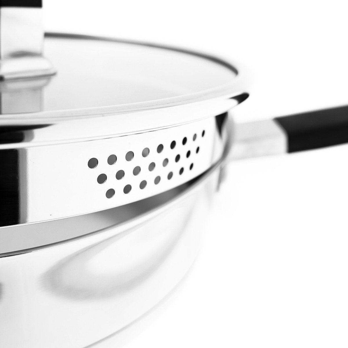 Almina Hapjespan met Deksel - Ø28 cm - Edelstaal - 3,5L - TEKZEN