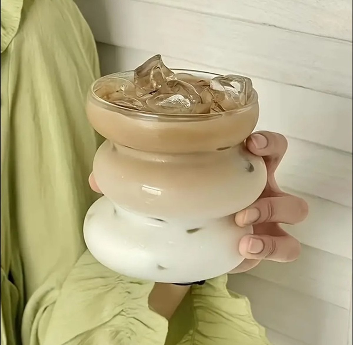 Almina Julia - Wavy Glas - Set van 2 - 450ml - Drinkglazen - Sapglazen - TEKZEN