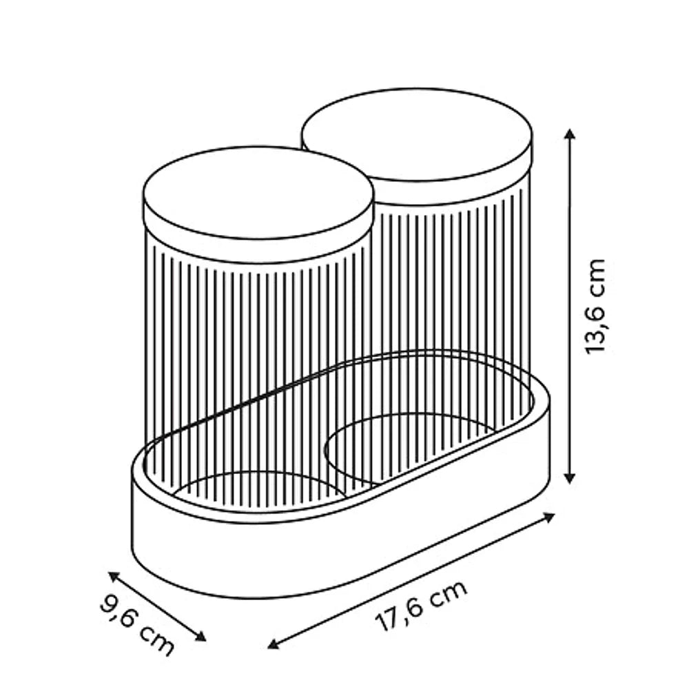5Five Voorraadpot - 3-delige Organizer Set van Glas en Kurk - Transparant