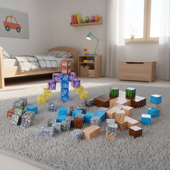 Magnetische Bouwblokken Set - 88 Delig - Magnetisch Constructiespeelgoed - Educatief Bouwspeelgoed voor Kinderen – foto 9